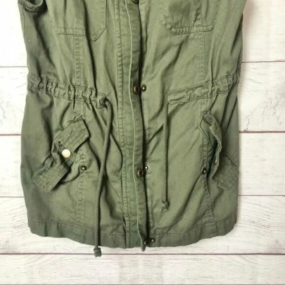 Boutique Harper Army Green Military Utility Vest with Pockets S - Picture 4 of 6